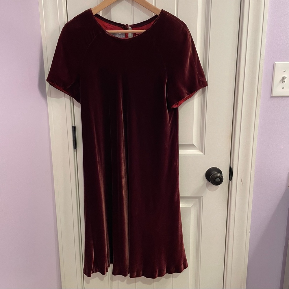 Vintage 90’s Liz Claiborne Rust Velvet A-line Dress